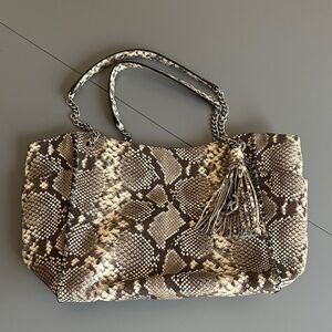 Michael Kors Jet Set Chain Snakeskin Shoulder Tote Bag